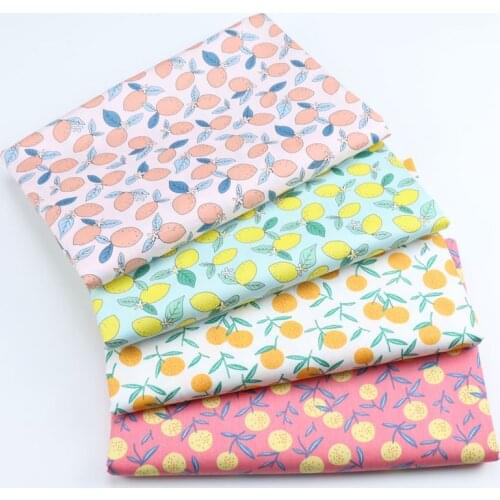 Cartoon Fruit Series Printed Cotton Twill Fabric By Meters Soft Breathable 100% Pure Cotton Twill Fabric for DIY Sewing Cloth