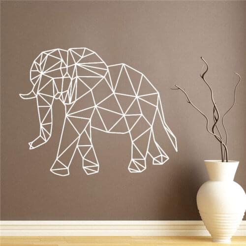 Geometric Animal Elephant Removable Vinyl Art Wall Decal Sticker Wall Stickers Bedroom Home Wall Decor cx299
