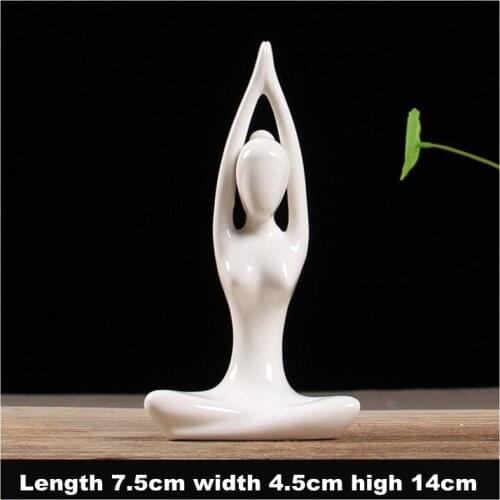 Modern Creative Yoga Girl Ceramic Desktop Furnishing Crafts Household Ornaments Abstract Figures Cabinet Small furnishing Decor
