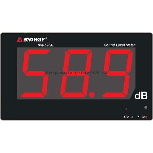 SW-526A Digital Sound Level Meter 30-130db 18in Large Screen LCD Display Wall Hanging Decibel Noise Monitoring Tester with Alarm