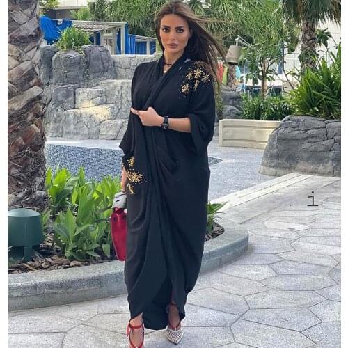 Turkish clothes traditional islamic dress women open abaya wrap front dress ropa musulmana de mujer boubou dubai Cardigan kaftan
