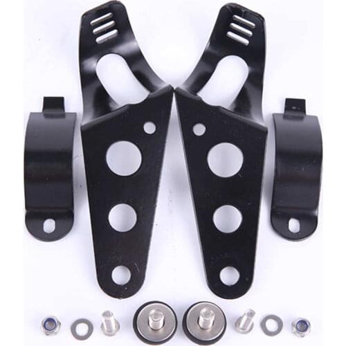 Universal Motorcycle Headlight Mount Brackets Fork Ear Chopper 7 inch Headlight Headlamp Holder Adjust Motor Fork Mount Black