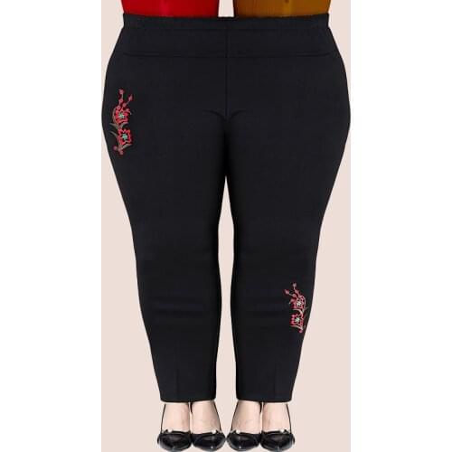 Extra Big Size XL-8XL Womens Summer Trousers Autumn New High Waist Elastic Casual Pants Winter Thick Velvet Warm Pants Female