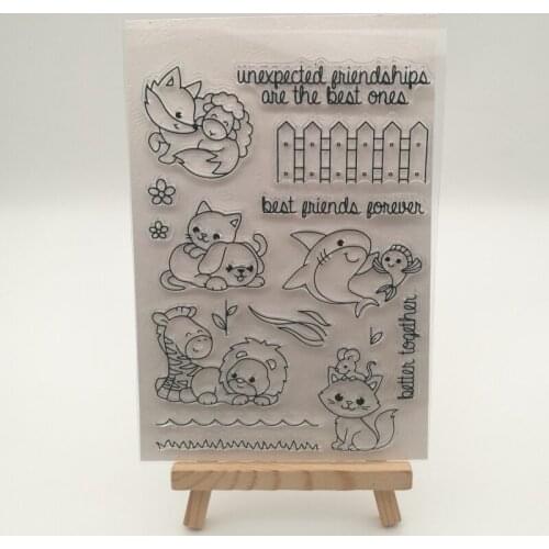 1sheet Cute animal transparent Silicone stencil for DIY Scrapbooking photo album decorative sheets