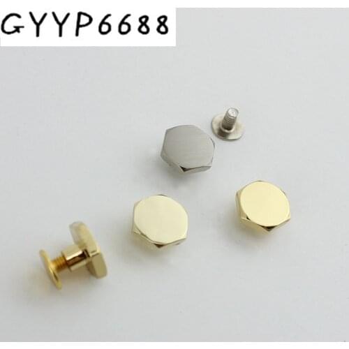 10pcs 50pcs hexagonal punk rivets stud hardware with screw for bags shoes wallets belts bracelets decorative rivet