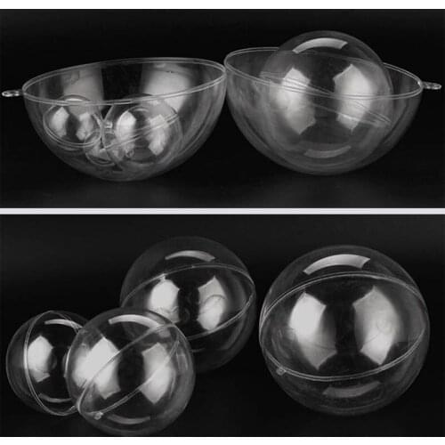 10pcs Transparent Balls Sphere Baubles DIY Ornament Hanging For Christmas Tree Party GRSA889