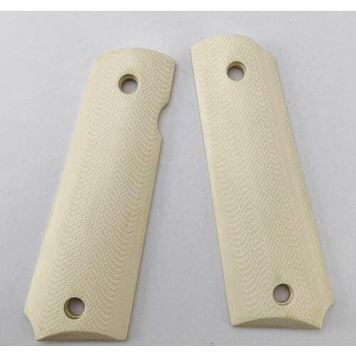 2Pieces 1911 Grips White resin Handle Grips Patch Custom Grips CNC Handle Grips