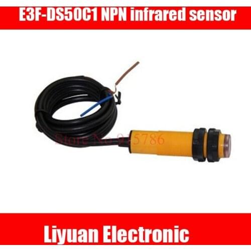 2pcs Adjustable diffuse photoelectric switch E3F-DS50C1 Infrared sensor NPN normally open 6-36V