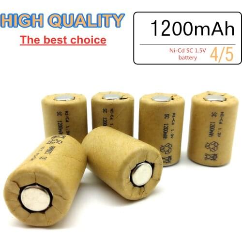 ZONE ONE 32PCS High quality 4/5 SC battery NI-Cd 1.2V 1200mah rechargeable battery no tab forLED electric tools