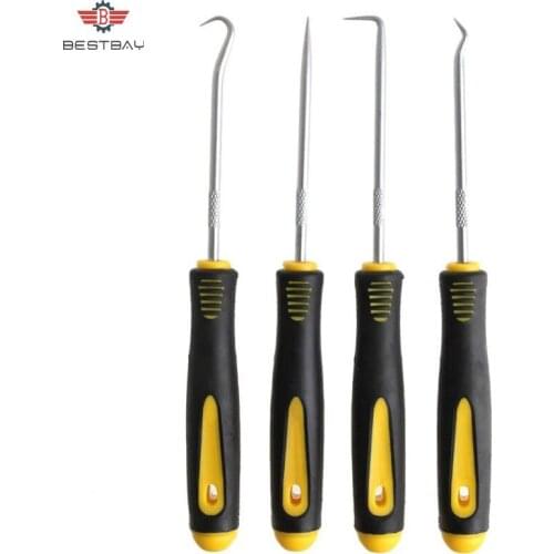 4PC Car Pick & Hook Set O Ring Oil Seal Gasket Puller Remover Craft Hand Tool