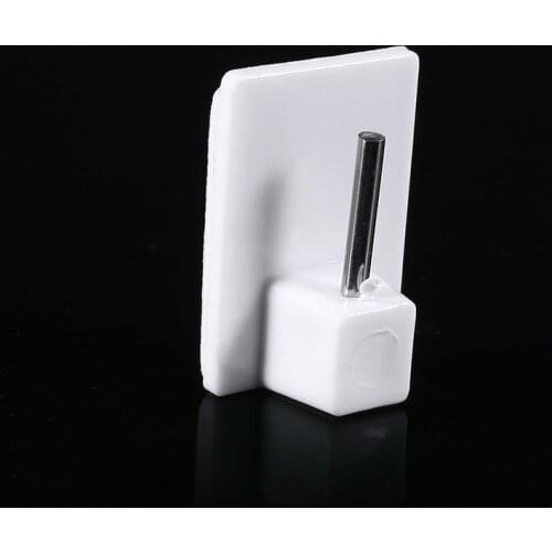 4Pcs Self Adhesive Hook Stick On Curtain Wire Hook Wall Door Hook Robe Rustproof Towel Rack Clothes Hanger Bathroom Towel Holder