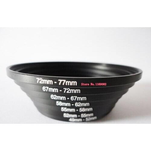 8pcs 49mm-82mm as lens hood Filter Step up rings set 49-52-55-58-62-67-72-77-82mm
