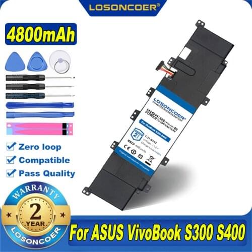 4800mAh C31-X402 Laptop Battery for ASUS VivoBook S300 S400 S300C S300CA S300E S400C S400CA S400E S500CA S550CA