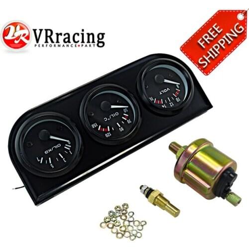 FREE SHIP 52mm Electrial Triple Kit ( Voltmeter + oil Temp Gauge + Oil Pressure Gauge ) Sensor Temperature Car Auto Gauge