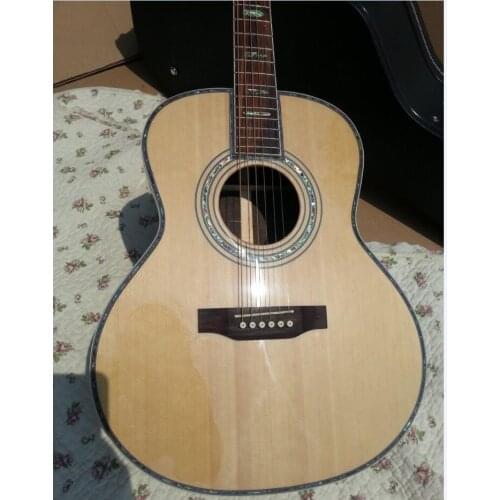 Free shipping OM45 acoustic guitar OM-45 acoustic electric guitar round body classic acoustic guitar solid spruce top guitar