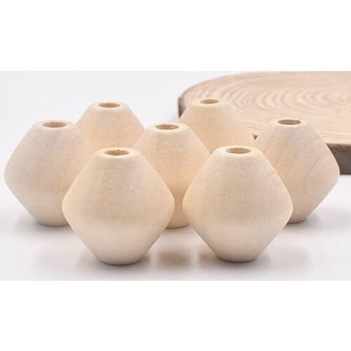 5pcs 30x30mm Olive Shape Natural Wood Beads for Crafts Unfinished Wooden Loose Spacer Beads for Crafts, Necklace Garland Making