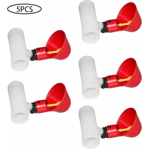 5PCS Chicken Quail Hanging Water Cups Nipple Drinking Bowl Birds Water Bowl Drinker Cups For Backyard Automatic Poultry