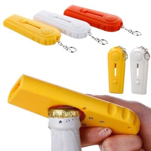 Kid Gifts Cap Launcher Beer Bottle Opener Shooting Flying keychain Ring Kitchen Tool Accessories Gadgets