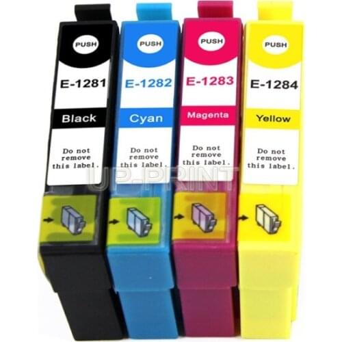 UP 12PCS/3sets T1281/T1282/T1283/T1284 Compatible Ink Cartridges for Stylus SX130/S22/SX225/SX425W/SX435W/SX445W Printer