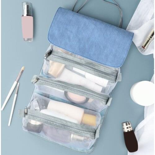 Travel Makeup Bag Folding Waterproof Portable Man Toiletry Women Cosmetic Organizer Pouch Hanging Wash Bags Ladies Beauty Bag