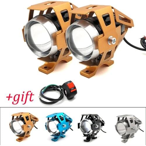 Motorcycle headlights auxiliary lamp U5 led spotlight 12V DRL For Honda VFR 1200 ST 1300 Black SpiRit NC750S NC750X CB1100