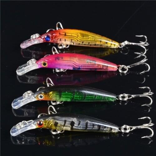 4PCS/Lot Artificial Minnow Diving Depth 0.5-2 Meters Fishing Lure Hard Bait 70mm/4g Anti-Corrosion Bionic Plastic Fishing Bait
