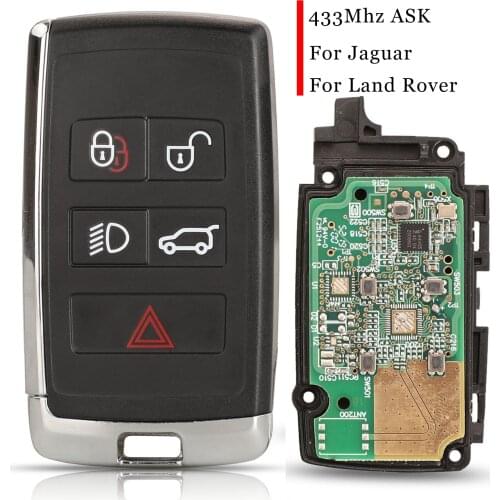 Jingyuqin 5pcs For Land Rover Ranger Rover Discovery Velar Fit Jaguar Fob ID49 7953P Chip 433Mhz 5 Buttons Smart Car Key