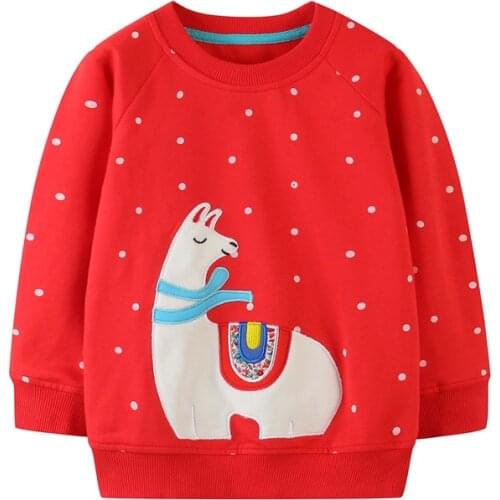 Jumping meters Girls shirts autumn winter applique animals cotton sweatshirts kids girls clothes hot selling toddler t shirts