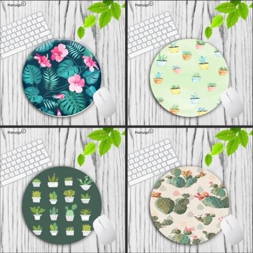 Mairuige Customize Your Own Image New Cactus and Flowers Comfort Mouse Mat Gaming Mousepad Size for 20x20cm 22x22cm Rubber Mat