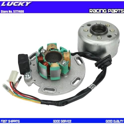 Motorcycle AC Ignition Magneto Stator Rotor kit For Lifan 150cc Horizontal Engines Dirt Pit Bike Monkey Parts