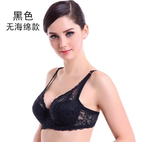 Fashion girl Women Sexy Underwire Padded Embroidery Lace 32-40 BC Brassiere Push Up Bra lace female lingerie big deep V sexy bra