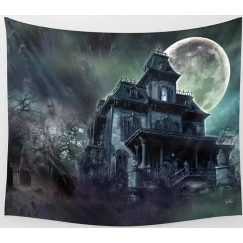 The Haunted House Wall Tapestry Bedspread Coverlet Wall Bedding Blanket Towel Throw Window Curtain Table Cloth Home Decoration