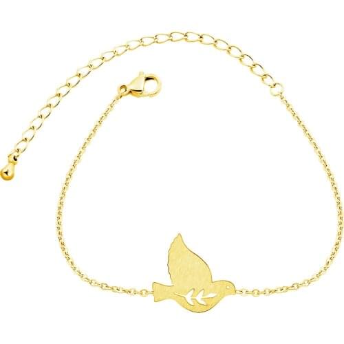 Delicate Peace Dove Bracelets For Women Stainless Steel Rose Gold Friendship Bracelet Femme Bff Jewelry 2018 Best Friened Gifts