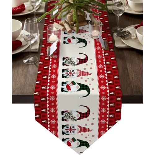 Christmas Snowflake Gnome Table Runners Wedding Decoration Table Cover Christmas Decorations for Home Table Cloth