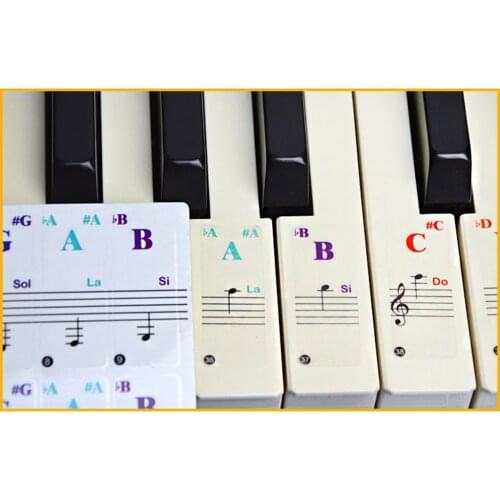 Removable Piano Keyboard Stickers for 37/54/61/88 Keys Learning Practice
