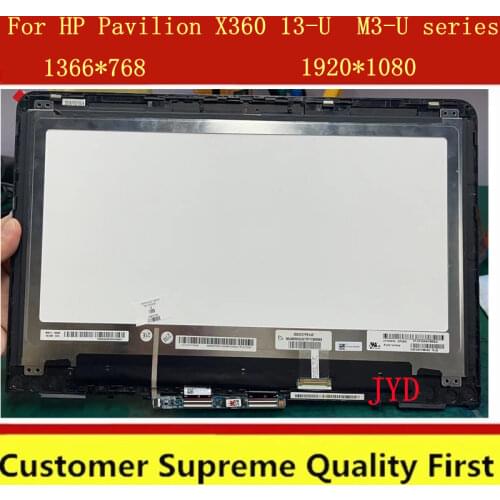 13.3" LCD Touch Screen Assembly For HP Pavilion X360 13-U series M3-U Series 1366 x768 touch GLASS 30pin with frame