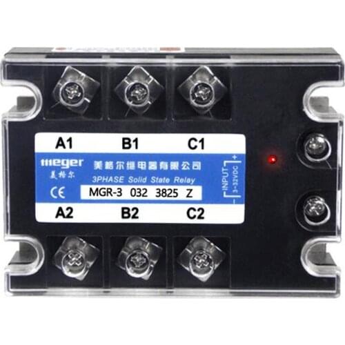 SSR 25DA 25A Three Phase Solid State Relay Module input 3-32VDC output 24-380VAC DC-AC Normally open Solid State Relay