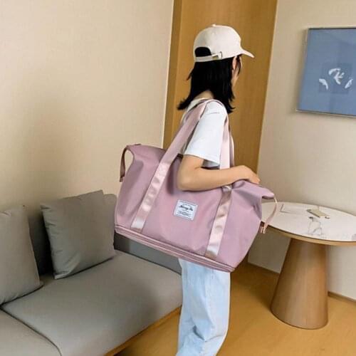 Large Capacity Foldable Women Bags Shoulder Bag Women Training Travel Handle Handbag Yoga Folding Travel Bag