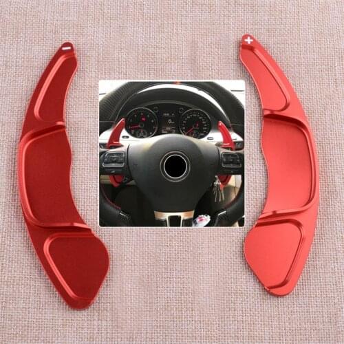 1 Pair Red Car Steering Wheel Shifter Extension Paddles Fit For VW Golf Polo Jetta Scirocco