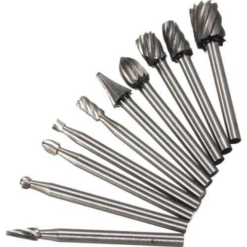 10pcs/set 3*6MM Double text Head Tungsten Carbide Rotary Tool Point Burr Die Grinder Abrasive Tools Drill Milling Carving Bit