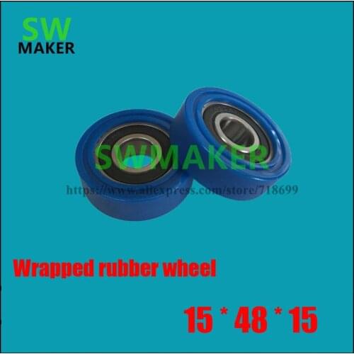 15*48*15mm load bearing pulley pack rubber wheel display wheel inner outer diameter genuine goods