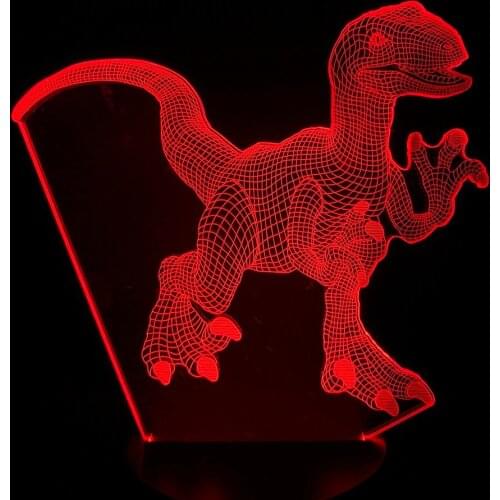 3d Lamp Decoration Color Changing Jurassic Park Dinosaur Velociraptor Pretty Awesome Present for Children Led Night Light Lamp