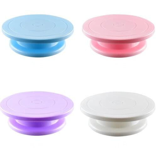 6Pcs/Set Plastic Cake Turntable Rotating Cake Plastic Dough Knife Decorating Cream Cakes Stand Rotary Table DIY Pan Baking Tool