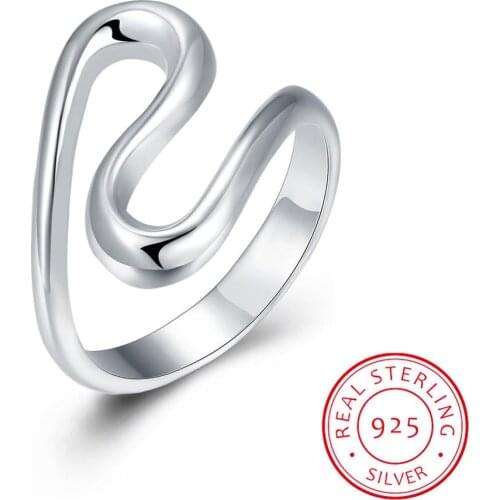 925 Sterling Silver Engagement Rings for Women Couple Trendy Irregular Geometric Handmade Jewelry Valentines day Gifts