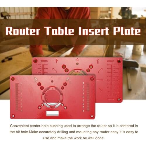 Aluminium Router Table Insert Plate Wood WorkBench Wood Router Trimmer Models Engraving Machine with 4 Rings Tools Flip Board