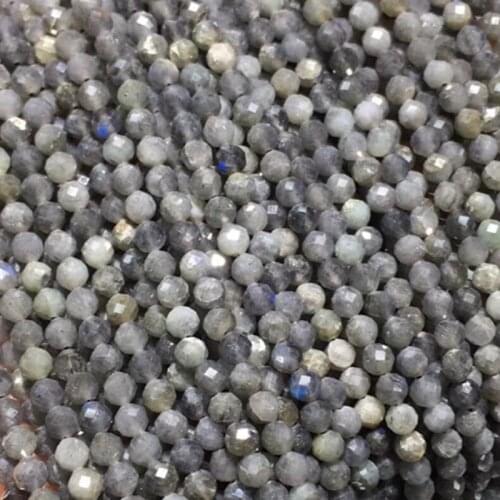 4MM 1Strand-95Pcs Section Face 100% Natural Grey Moonstone Loose Bead Strands Semi-Precious Stone Jewelry Beads Jewellery Beads