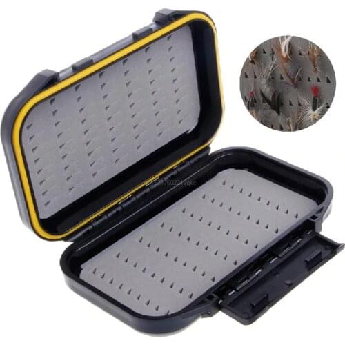 Portable Waterproof Fly Fishing Lure Bait Trout Flies Storage Box Case Container