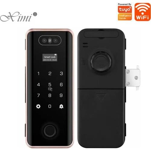 Frameless Glass Door Lock Office Glass Password Lock Single&Double RFID Card Remote Control Key Home Smart Door Lock XM-R1
