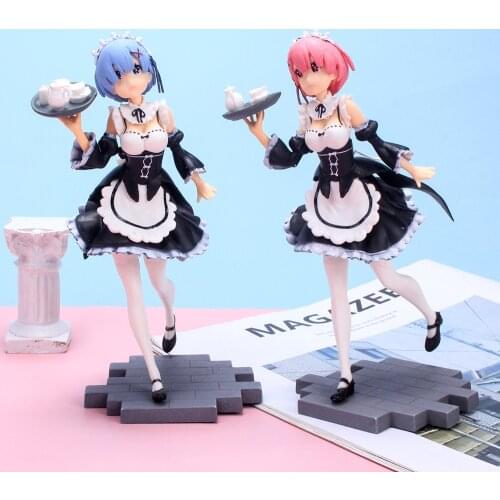 Re:Life In A Different World From Zero Rem Ram PVC Action Figure Anime Doll Model Toy Collectible Movable Toys Gift Decor Home