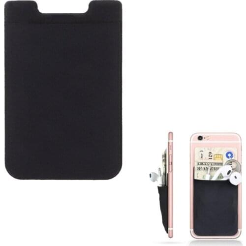 Elastic Phone Wallet RFID Credit ID Card Holder Adhesive Pocket Sticker Lycra